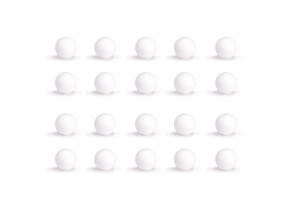 20 balles blanches dures