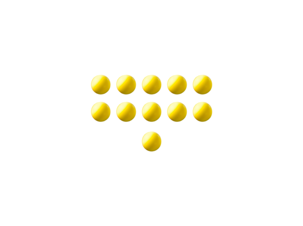 11 balles jaunes dures